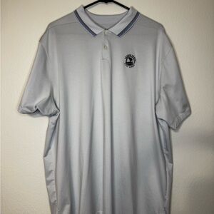 Pebble Beach Golf Links Nike White Polo Shirt with Blue Accents